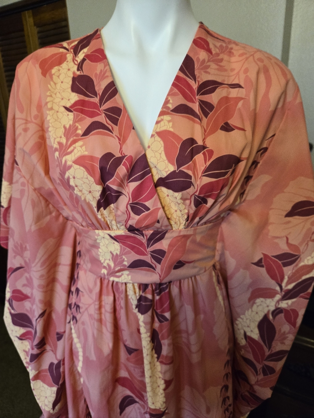 Royal Hawaiian Creations Floral Pink Caftan Muu Muu - Made In Hawaii